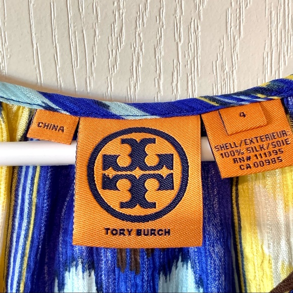 TORY BURCH Silk Elastic Hem Long Sleeve Blouse—SZ. 4 - Picture 8 of 16